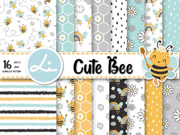 Download Cute Bees Digital Papers - Bee Collection