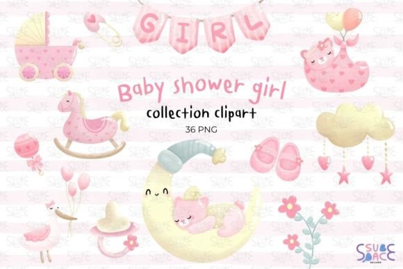 Download Baby Shower Girl Clipart - Baby shower girl Collection