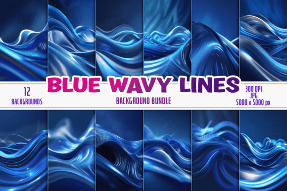Download Blue Wavy Lines Background Pack - Blue Collection