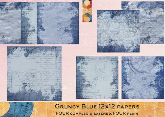 Download Grungy Blue 12 X 12 Papers - Blue Collection