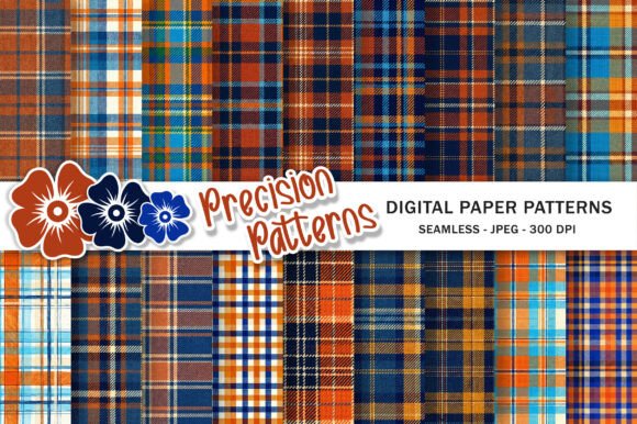 Download Blue and Orange Plaid Patterns - Blue Collection