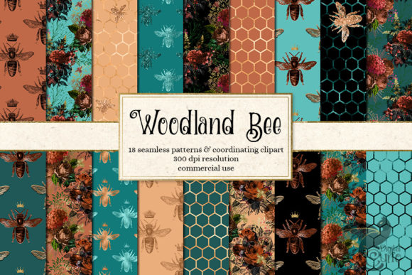 Download Woodland Bee Digital Paper - Bee Collection