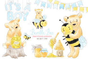 Download Bumble Bee Boy Honey Watercolor Clipart - Bee Collection