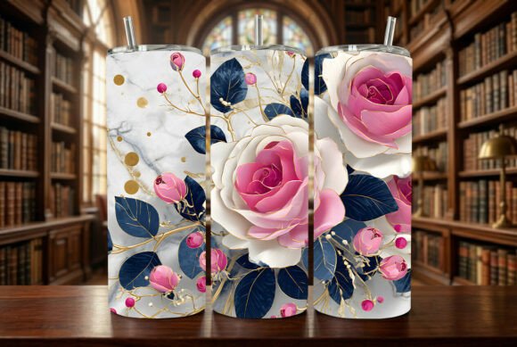 Download Pink Rose and Navy Blue Marble - Blue Collection