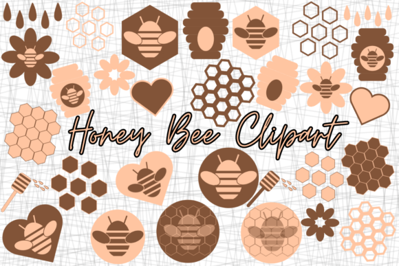 Download Light Orange and Brown Honey Bee Clipart - Bee Collection