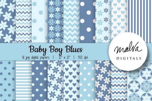 Download Baby Boy Blue Pastel Patterns - Blue Collection