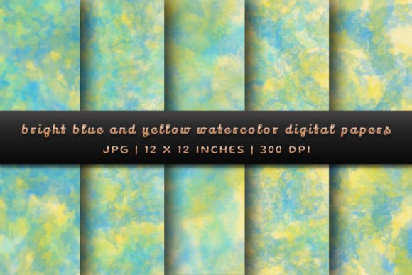 Download Bright Blue and Yellow Digital Papers - Blue Collection