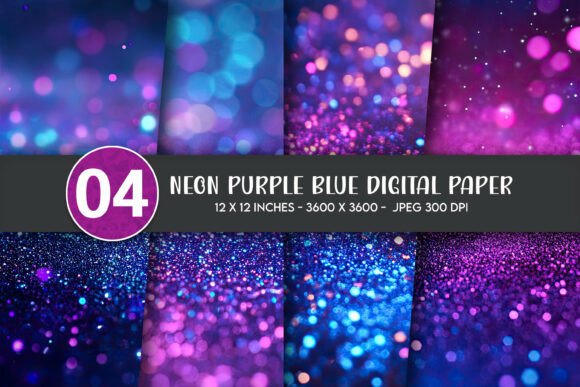 Download Neon Purple Blue Digital Paper - Premium Resources
