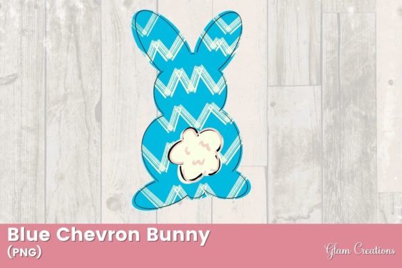 Download Blue Chevron Bunny - Blue Collection