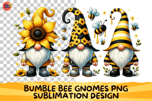 Download Bumble Bee Gnomes Png Sublimation Design - Bee Collection