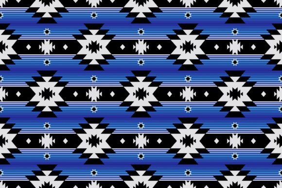 Download Blue Southwestern Pattern - Blue Collection