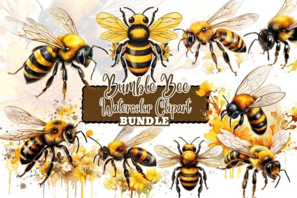 Download Watercolor Bumble Bee Clipart - Bee Collection