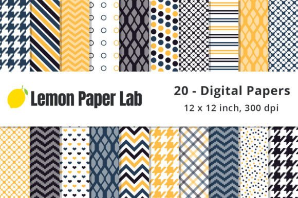 Download Blue and Yellow Digital Papers - Blue Collection