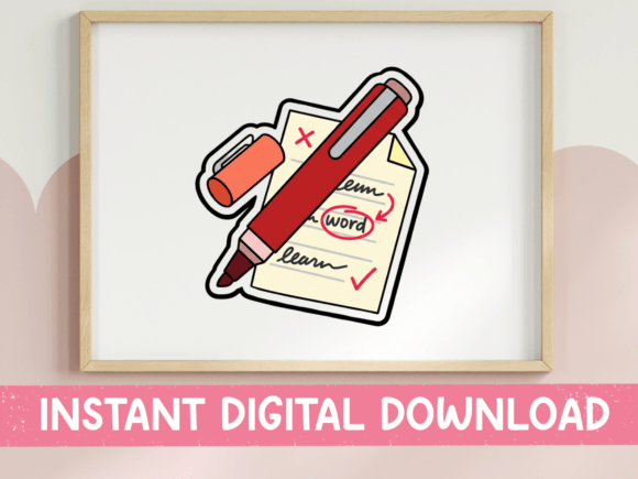 Download Red Pen Grading Paper Teacher Sticker - Premium Resources
