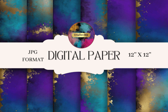 Download 12 Purple Blue and Gold Grunge - Blue Collection