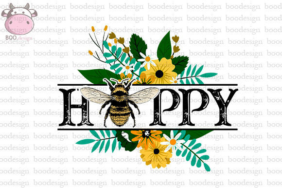Download Vintage Bee Happy Wild Flower&nbsp; - Bee Collection