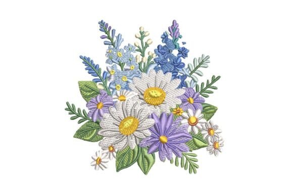 Download White Purple Blue Bouquet - Blue Collection