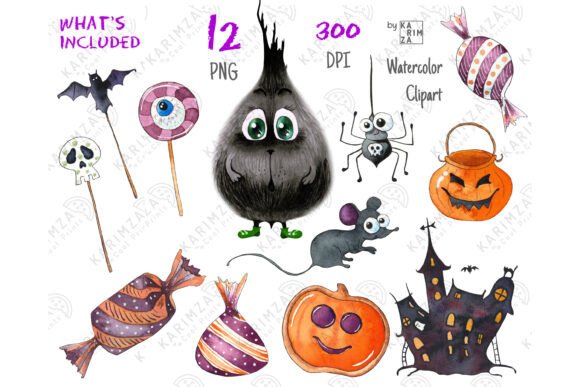 Download Cute Halloween MONSTER Clipart PNG - Premium Bundle