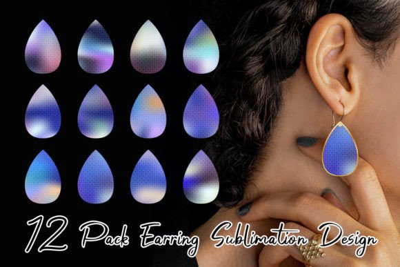Download Mermaid Scales Pattern Blue Earring - Blue Collection