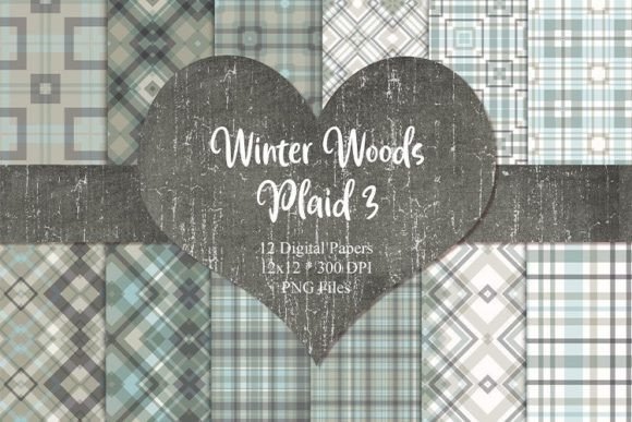 Download Winter Woods Blue Plaid Paper 3 - Blue Collection