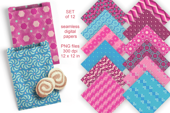Download Assorted Pink Purple Blue Pattern Tiles - Blue Collection