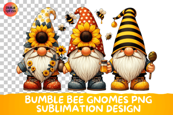 Download Bumble Bee Gnomes Png Sublimation Design - Bee Collection